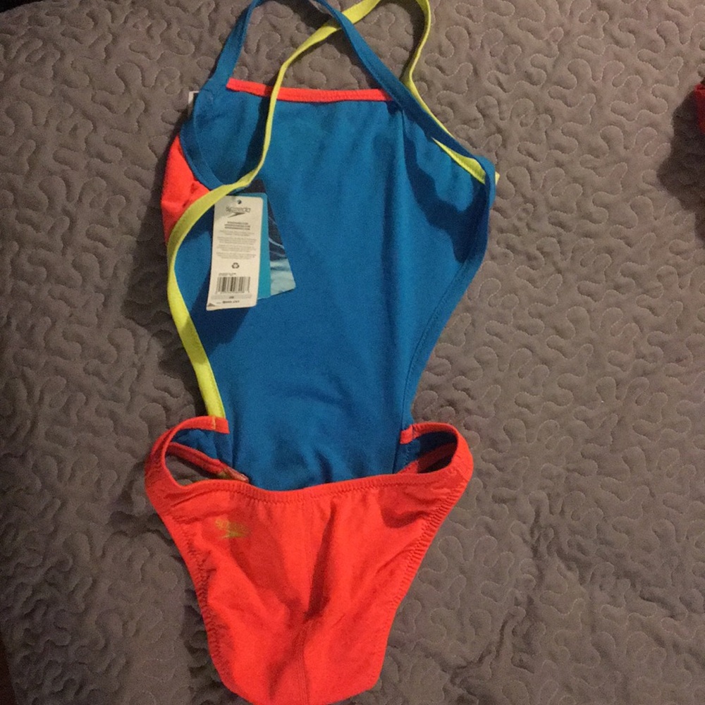 Coral backless Speedo one spice swimsuit